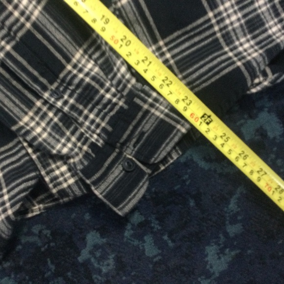 Pull & Bear Plaid Shirt Men's Button Up Medium Cotton Black and tan 40" Chest - Picture 13 of 16